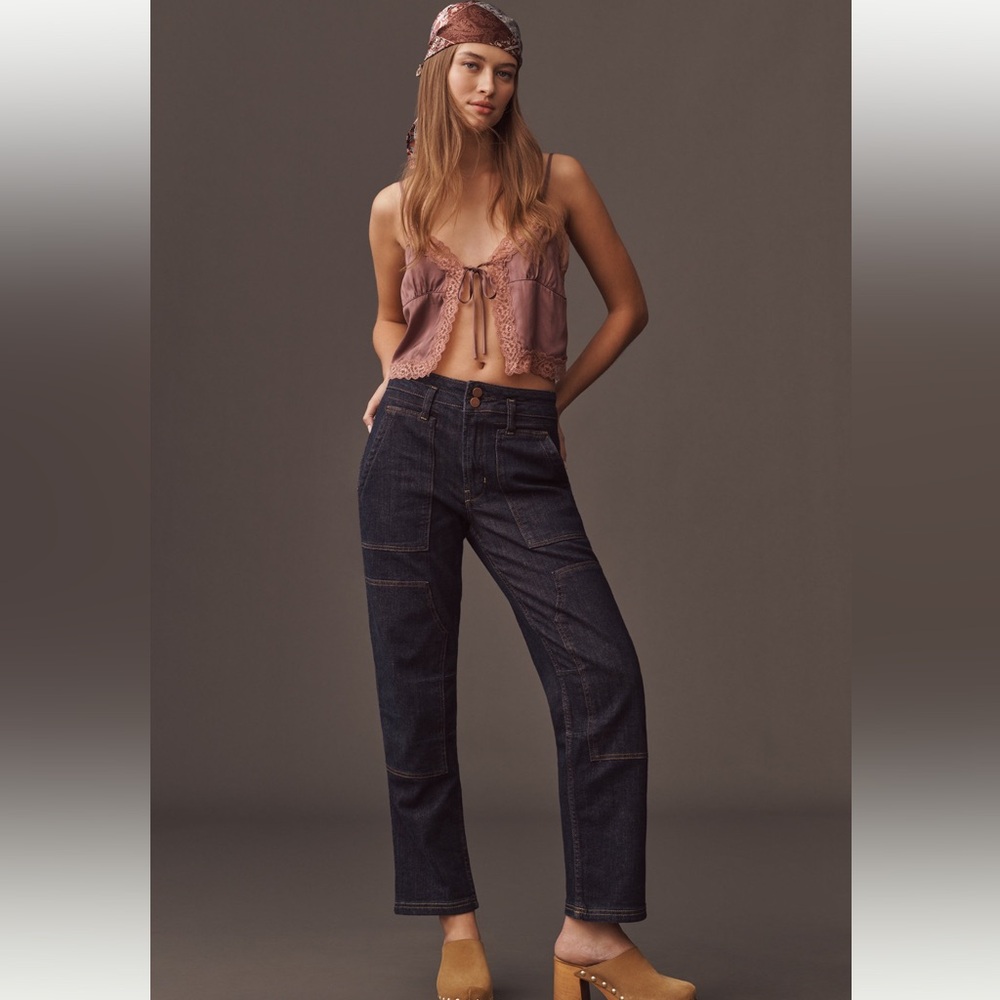 Pilcro Dark Indigo Straight-Leg Jeans
